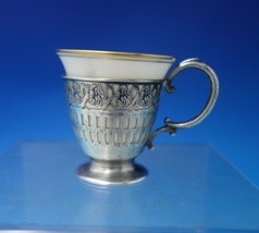 Webster Sterling Silver Demitasse Cup Pierced Engraved Flowers w/ Liner (#6310) - £70.21 GBP