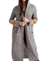 French Kyss natalia long cardigan with hood in Gray Multi - $59.00