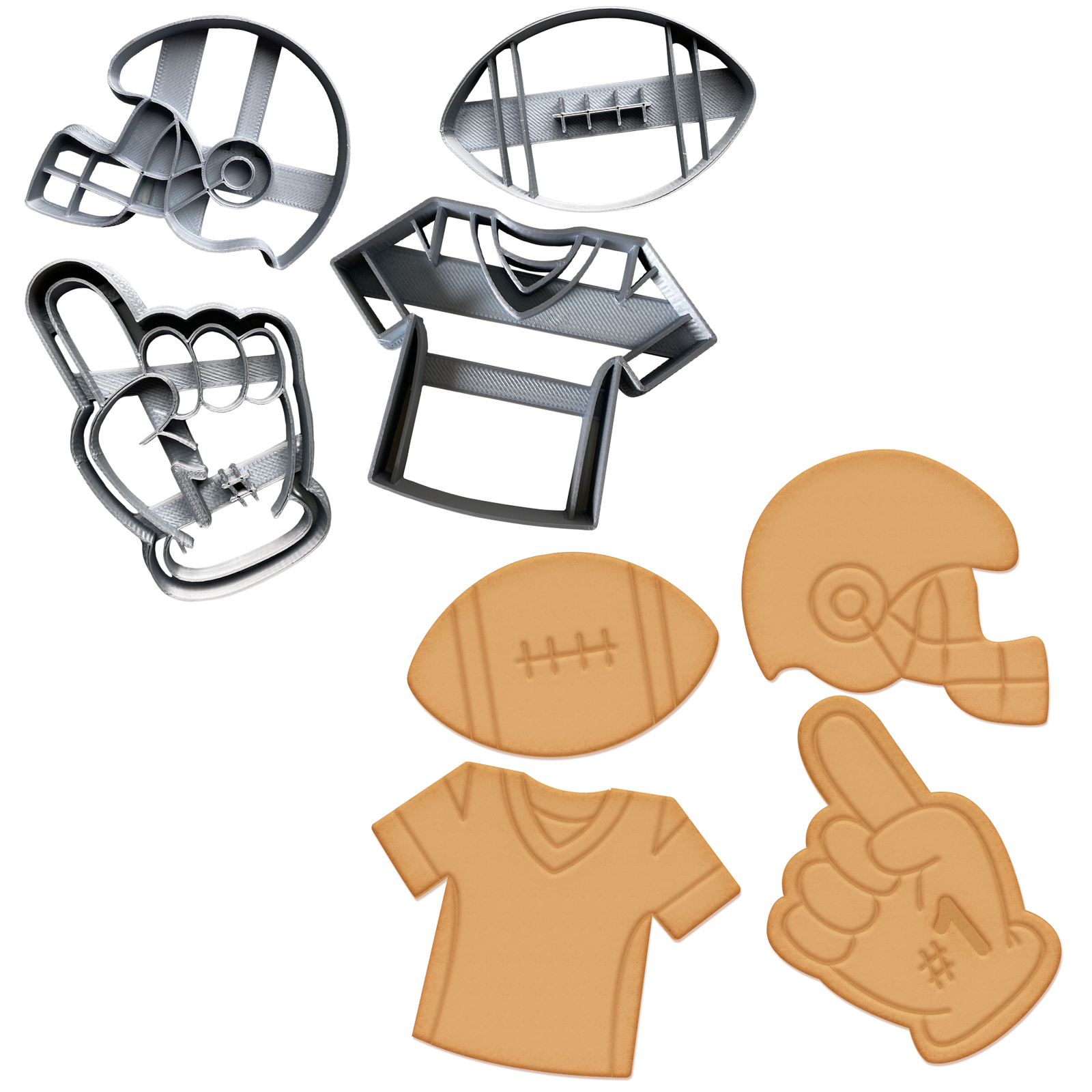 American Football Set of 4 Cookie Cutters | Football helmet | jersey | NFL Logo