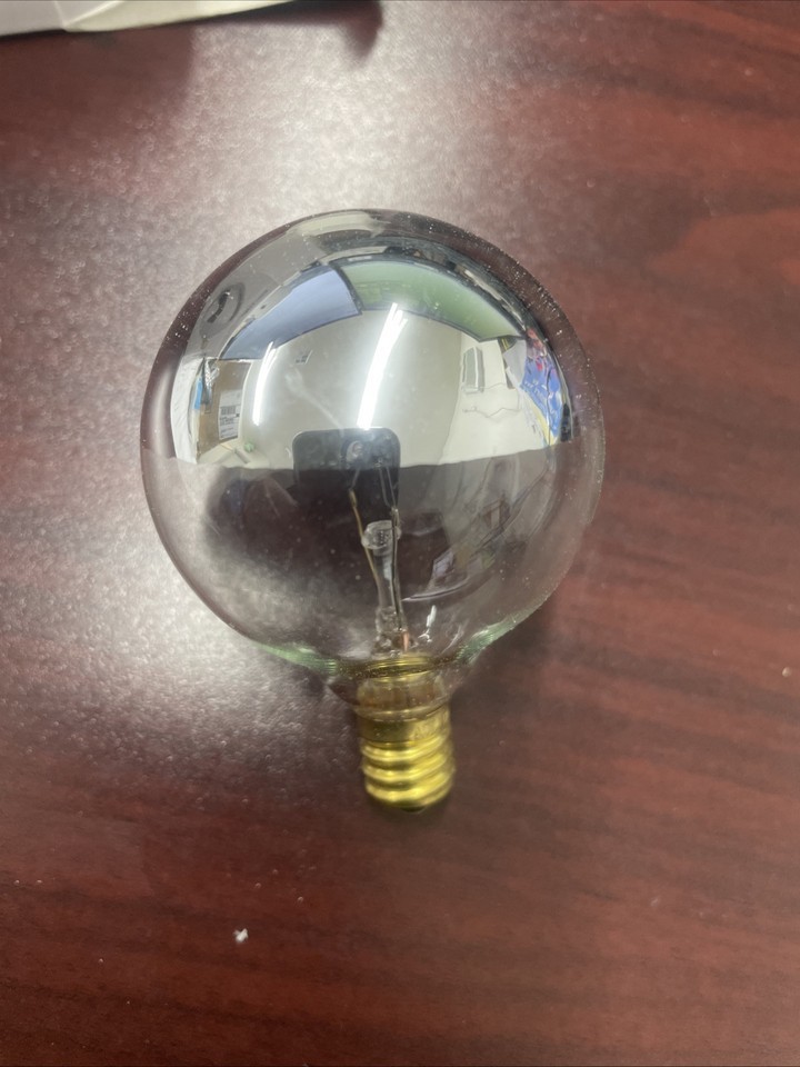 25W G16 C 120V LAMPS Decor Globe Light Bulb CLEAR SILVER BOWL candelabra... - $2.50