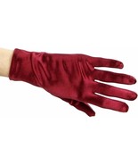 Bridal Prom Costume Adult Satin Gloves Burgundy Solid Wrist Length Party... - $202.29 MXN