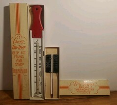 Vintage Chaney Tru-Temp Thermometer Lot Of 2 Roast Meat &amp; Deep Frying &amp; ... - $13.85