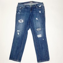 Torrid Premium Womens Boyfriend Jeans Blue Size 16R Distressed Button Zip - £11.93 GBP