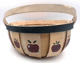 Round Wooden Apple Basket with Handle - £15.03 GBP