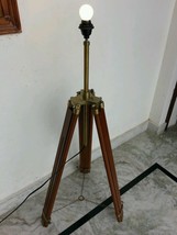 Tripod Lamp Stand Wooden Antique Designer Marine Floor Lamps Maritime Decor - $123.69