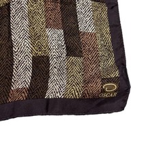 Vintage Oscar De La Renta Scarf Autumn Fall Brown Tones Striped Abstract 34” - £18.67 GBP