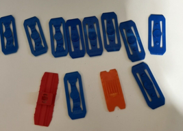 Hot Wheels Workshop Track Builder Blue Track Connectors Lot Of 12 Pieces... - $11.39