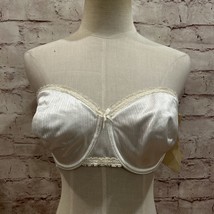 VINTAGE WARNERS Underwire Strapless Bra White Smooth Images Shine On 34D... - £29.77 GBP