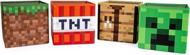 Minecraft 10-Inch Storage Set Of 4 Bins | Includes Creeper, Tnt, Grass, Crafting - £57.43 GBP