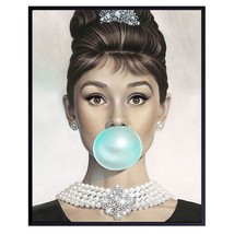 Breakfast At Tiffany&#39;S - Audrey Hepburn Wall Art - Blue Audrey Hepburn Poster -  - £19.61 GBP