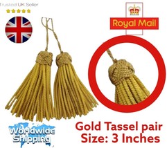 Silver Bullion Tassels pair 3inch&quot;For Army Uniform&#39; church Vestments,Dec... - $11.36