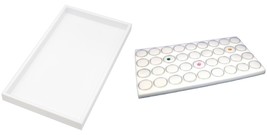 White Plastic Stackable Jewelry Display Tray w/ White 36 Jem Gar Insert - £19.20 GBP