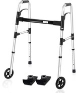 Loyod Portable Standard Walker With Wheels &amp; 350 Lbs Capacity Adjustable... - $59.79