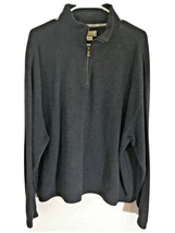 TOMMY BAHAMA Palm Tree Zipper Pull Mens L Gray Pullover Quarter Zip Sweater - £18.65 GBP