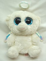 Ty Beanie Boos Big Eyed Halo The Angel Teddy Bear 6&quot; Plush Stuffed Animal Toy - £11.87 GBP