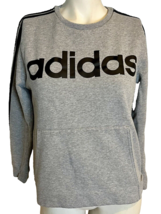 NWOT Adidas Gray and Black Fleece Long Sleeve Sweatshirt Sz 14/16 - $18.99