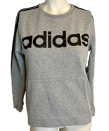 NWOT Adidas Gray and Black Fleece Long Sleeve Sweatshirt Sz 14/16 - $18.99