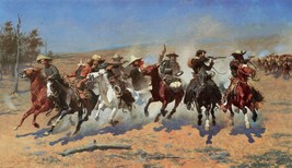 A Dash for the Timber by Frederic Remington Western Cowboys Paper Giclee 24x48 - £91.00 GBP