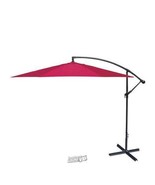 Offset Umbrella Red Weather-Resistant Polyester Canopy Steel Patio Table... - $180.64 CAD