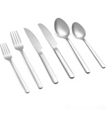 24 Pcs Silverware Set With Steak Knives, Stainless Steel, Dishwasher Safe - $33.99