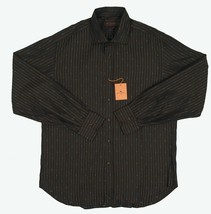 NEW $450 Etro Shirt!  e 42 US 16.5 (XL)  Brown Stripe & Blue Paisleys  *ITALY* - $169.99