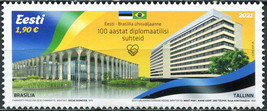 Estonia 2021. Diplomatic Relations with Brazil (MNH OG) Stamp - £4.49 GBP