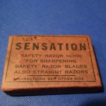 Vintage Sensation Safety Razor Hone with Box Razor Sharpening Stone Pat.... - $24.95