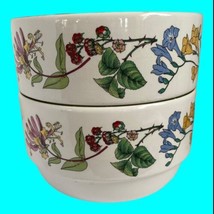 Seagoe Fine Ceramics Ireland Serving Bowls Floral Honeysuckle Blackberry... - £28.15 GBP
