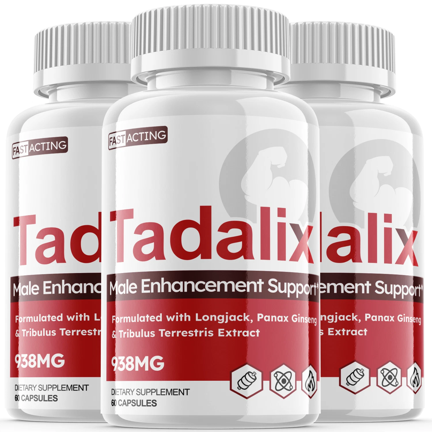 Tadalix-Red - Male Virility - 3 Bottles - 180 Capsules - $149.78 CAD