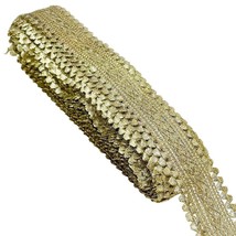 3.5CM Gota Lace Design Borders Sarees, Kurti &amp; Dresses Light Gold 1 Roll 8.5 Mtr - £11.50 GBP