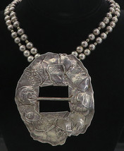 DESIGNER 925 Sterling Silver - Vintage Modernist Sculpted Chain Necklace- NE1565 - £400.21 GBP