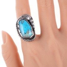 sz8 Vintage Navajo silver and turquoise ring f - £98.62 GBP