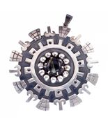 Mexican Icuala Sterling Sunburst Pendant W/ Hawks Eye Center Stone  - €320,16 EUR