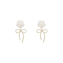 White Acrylic Rose Stud Earrings for Women Flower Earrings Women Romanti... - £19.66 GBP