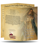 Litany to Our Lady Healer of Families  - Prayer Card / 3&quot; x 6&quot; folded (c) - $3.50+