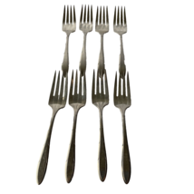 Oneida Reverie Nobility Plate Salad Forks Art Deco Silver Plate Flatware Set 8 - £27.08 GBP