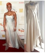 $5,900 RUBIN SINGER STUNNING GOLDEN IVORY PURE SILK EVENING DRESS GOWN US 2 - £1,278.17 GBP