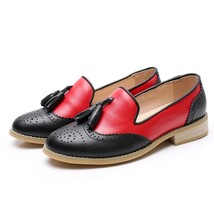 Women flat shoes leather round toe flats platform brogues ladies summer woman gl - £75.12 GBP