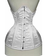 WOMEN STEEL BONED SATIN UNDERBUST LACE UP CORSET GOTHIC BUSTIER TOP BODY... - $1,083.20 MXN