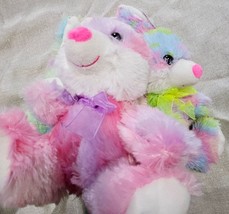 Stuffed Animal Easter Bunny  Tie-dyed Bunny Rabbit 9&quot; Tall Sitting Lot Of 3 - £13.34 GBP