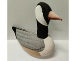 VTG Stuffed Fabric Beige Black Gray Mallard Duck Or Goose Plush 13&quot;W x 1... - $32.07
