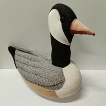 VTG Stuffed Fabric Beige Black Gray Mallard Duck Or Goose Plush 13&quot;W x 1... - £25.54 GBP