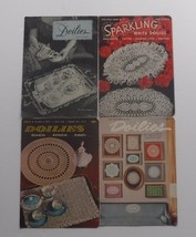 Vintage Crochet pattern books booklets for making Doilies Lot of 4 - $9.49