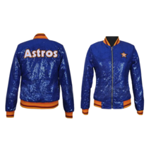 Womens Houston Astros Blue Sequin Varsity Jacket - £74.74 GBP+