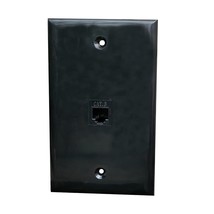 Phone Jack Wall Plate Black - 1 Port Cat3 Rj11/12 Telephone Cable Landli... - £11.00 GBP