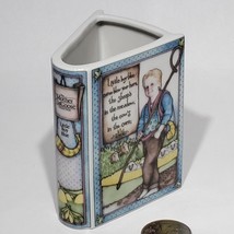 Enesco 1987 Mother Goose Collection Little Boy Blue Ceramic Book Vase Karen Hahn - £12.73 GBP