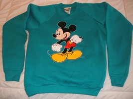 Mickey Mouse on a Teal Youth Sweatshirt size XL/14-16  - £14.38 GBP