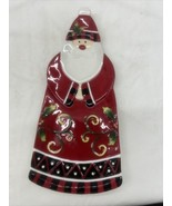 Fitz and Floyd Christmas Santa Santa! Snack Plate Serving Tray Relish ha... - €21,77 EUR