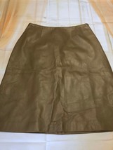 Jill Stuart Women&#39;s Leather Skirt Lined Camel Made in Italy Size Small NWT - £69.59 GBP