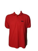 Vintage 1980s Members Only Polo Shirt Single Stitch 80s VTG Solid Red Large - £11.49 GBP